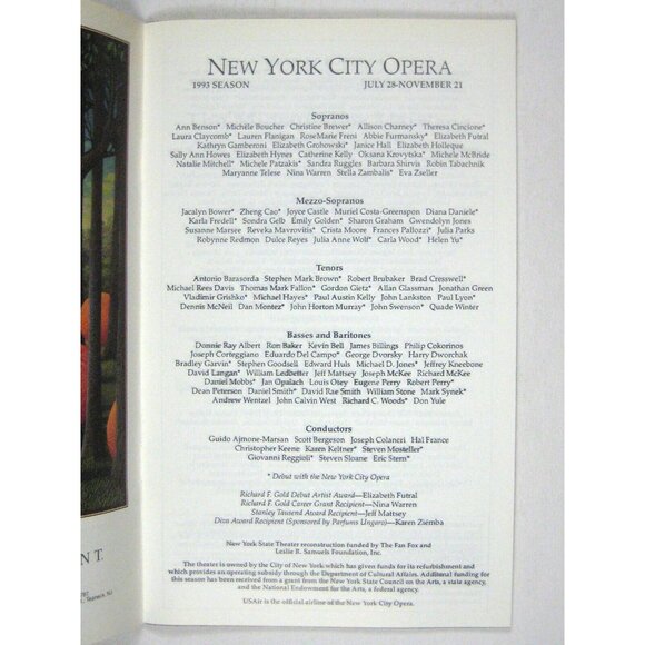 New City Opera Stagebill 1993 Midsummer Marriage Nino Warren Elizabeth Futrol - Picture 4 of 7